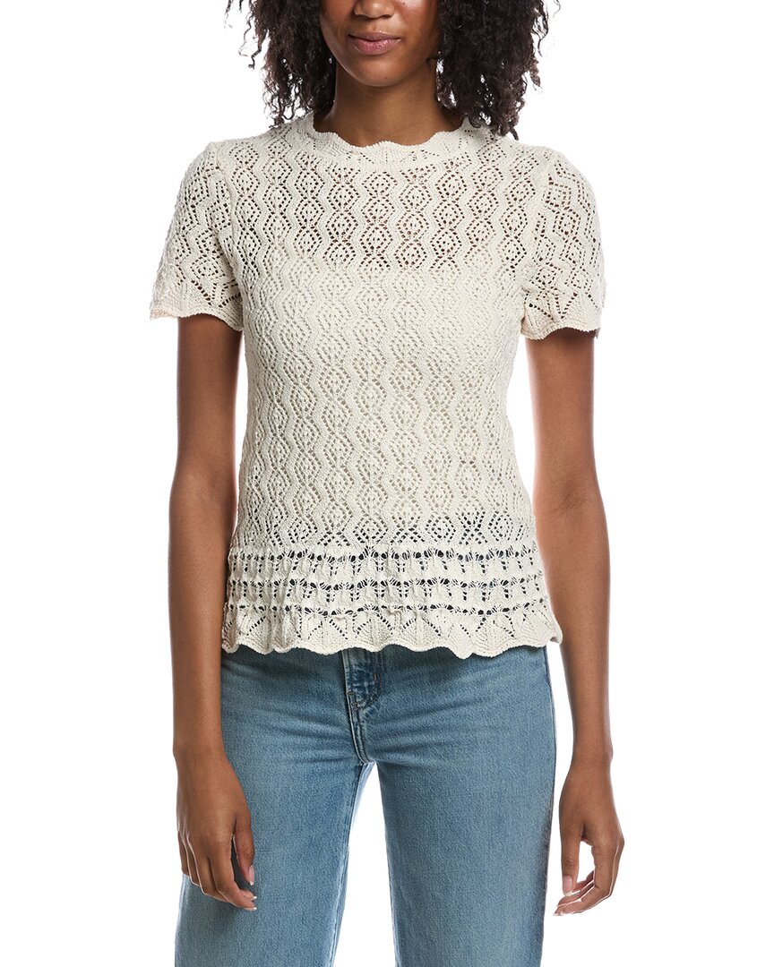 Current Elliott Current/elliott Pointelle Knit Pullover Blouse In Multi