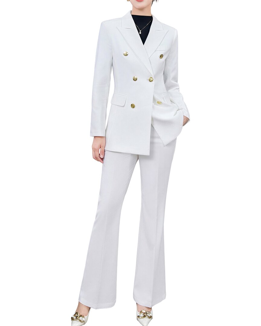 Adelin May 2pc Jacket & Pant Set In White