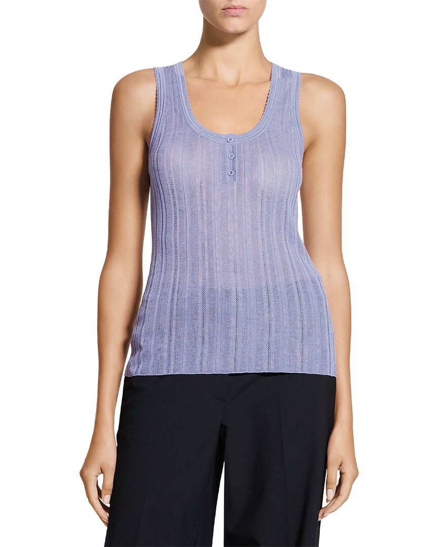 Theory Henley Tank Top In Wool-blend In Purple