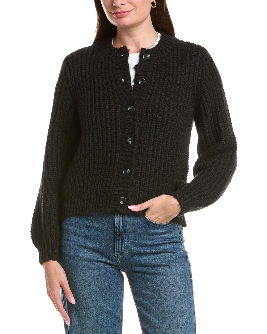 Michael Stars Lumi Crewneck Cardigan In Black
