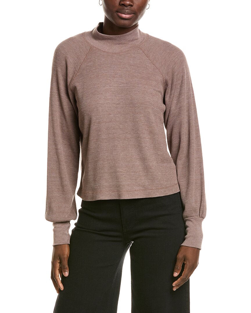 Michael Stars Norma Mock Neck Pullover In Brown