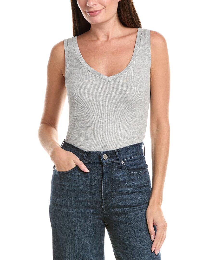 Lna Ribbed V Slim Tank In Grey