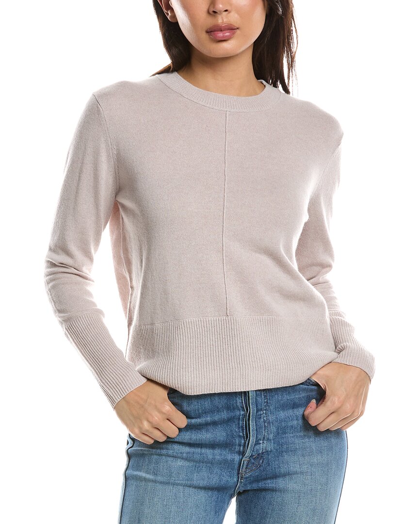 Forte Cashmere Exposed Seam Crewneck Cashmere Sweater In Brown