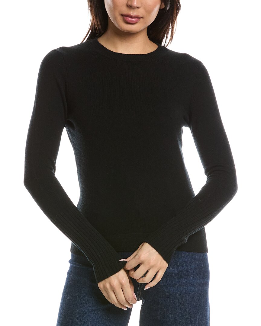 Forte Cashmere Crewneck Cashmere Sweater In Black