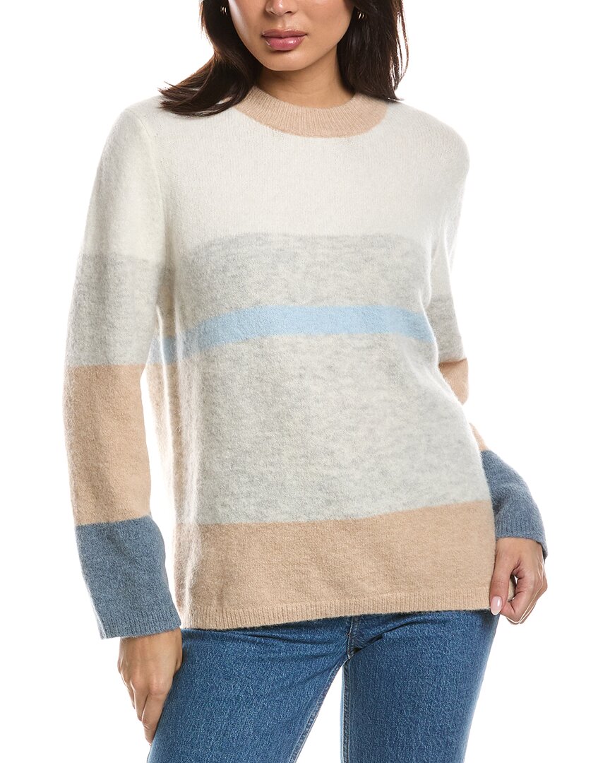 Forte Cashmere Lofty Colorblock Alpaca-blend Sweater