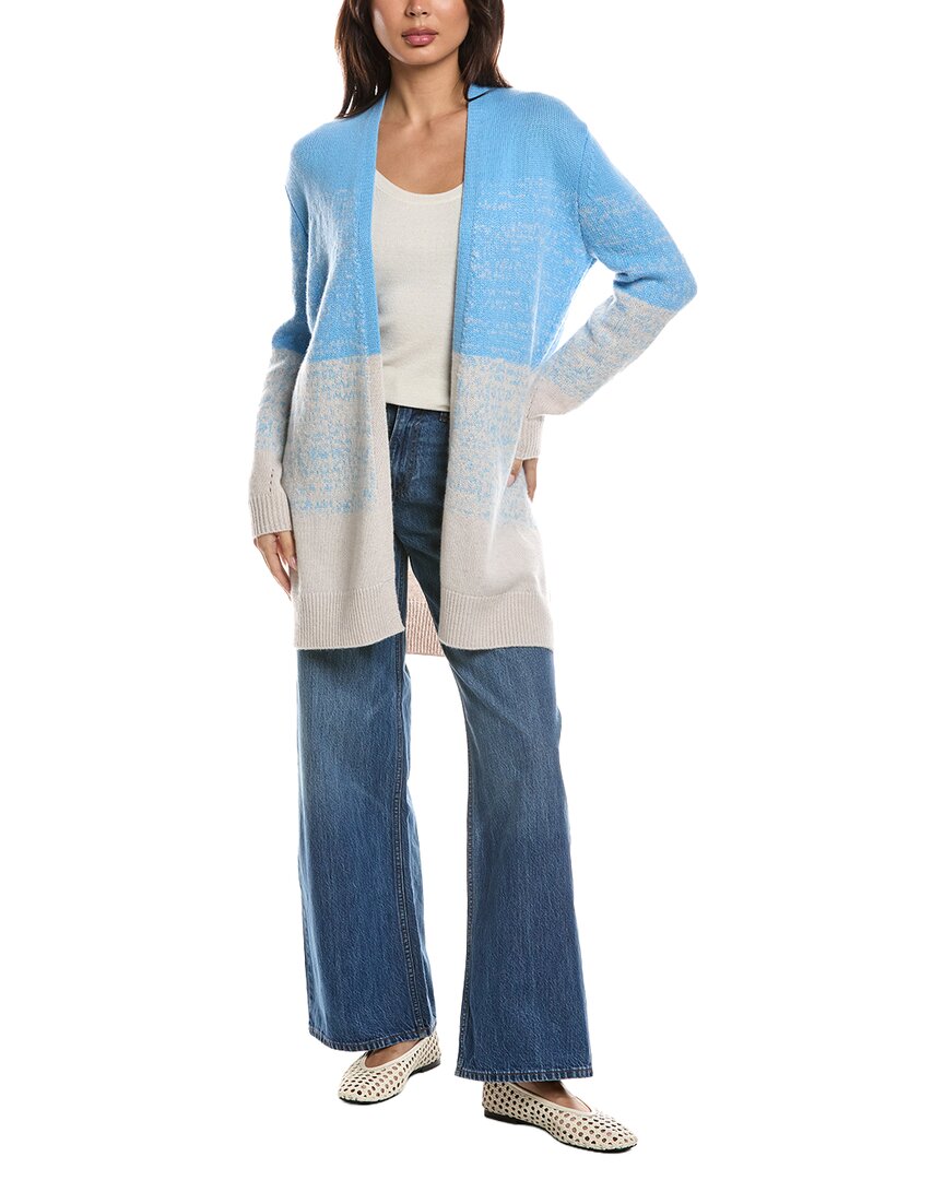 Forte Cashmere Ombre Cashmere Cardigan In Blue