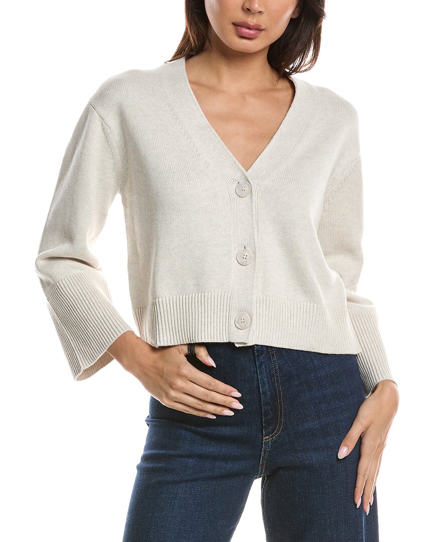 Forte Cashmere Wide Sleeve Button Shoulder Sweater In Brown