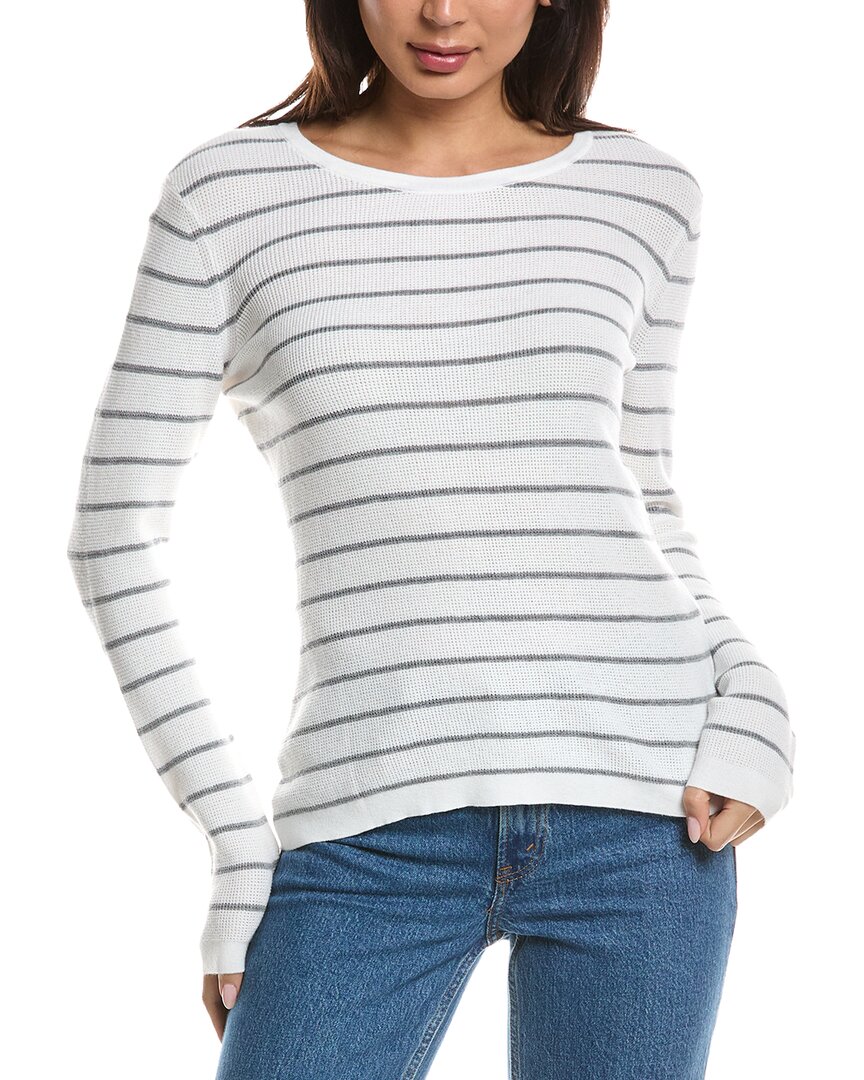 Forte Cashmere Thermal Crewneck Cashmere-blend Sweater In White