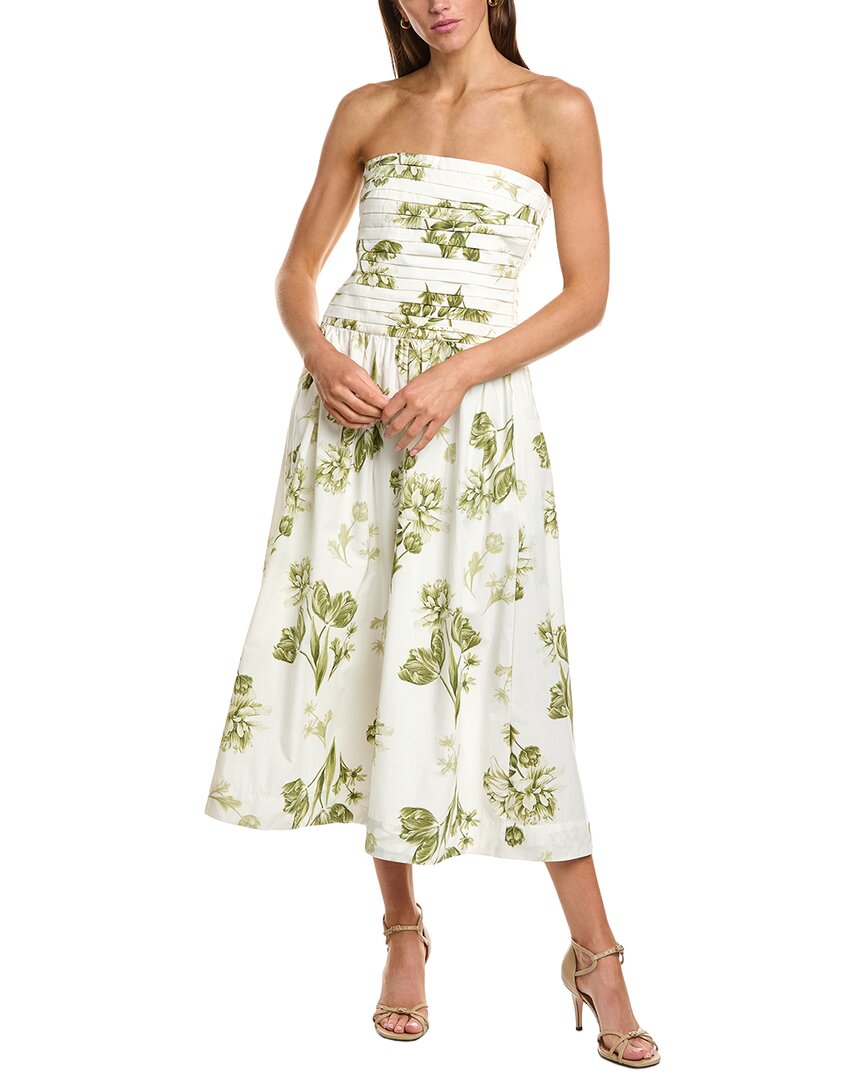 1.state Strapless Ruched Bodice Maxi Dress In Green