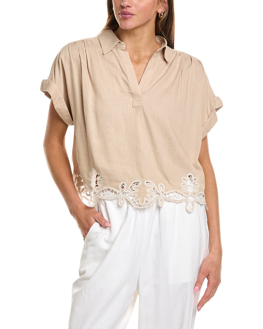 1.state Collared Blouse In Brown