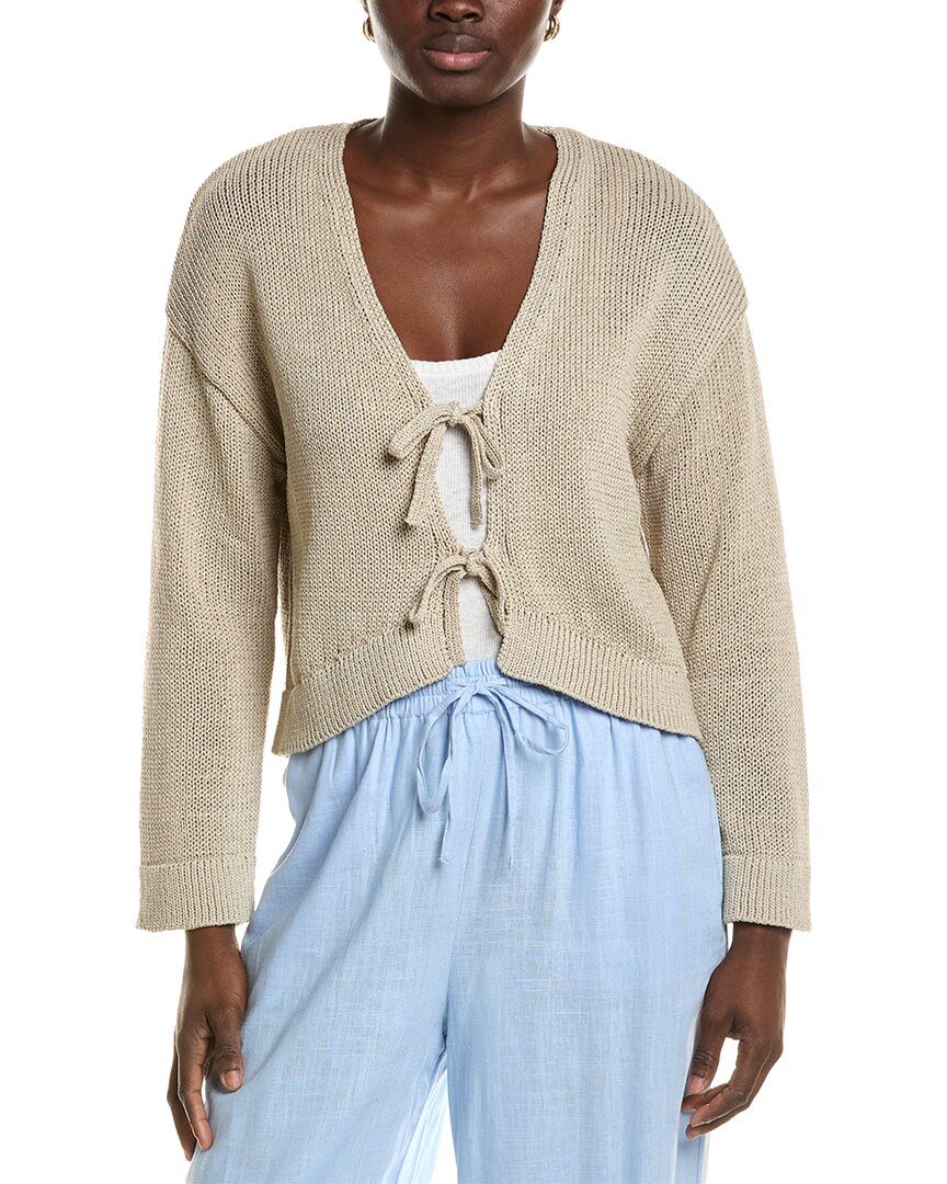 1.state Tie Front Cardigan In Brown