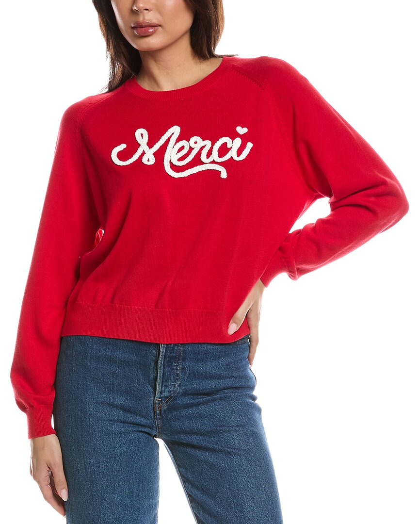 Wispr Merci Raglan Crewneck Sweater In Red