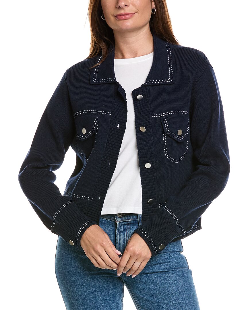 Wispr Julia Silk-blend Jacket In Blue