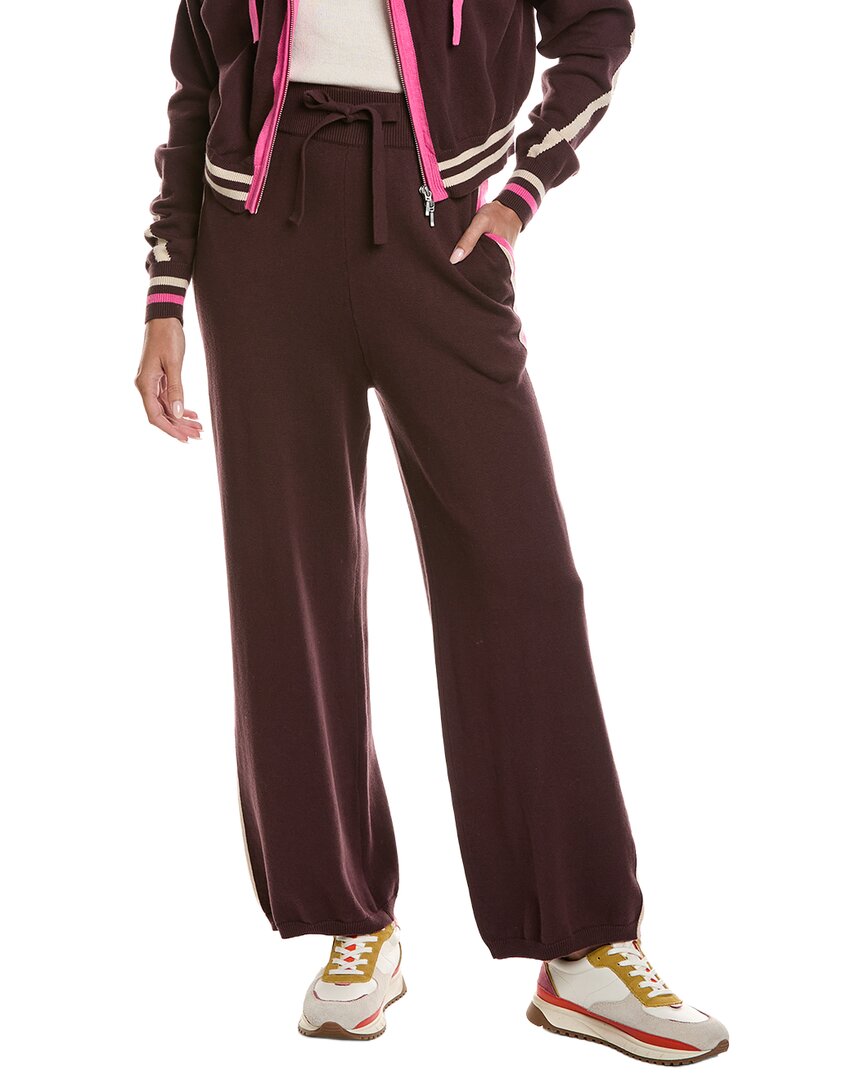 Wispr Sporty Stripe Up Wide Leg Pant In Brown
