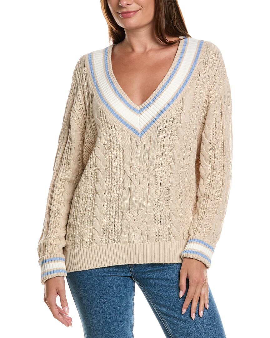 Wispr Chevron Stripe Silk-blend Sweater