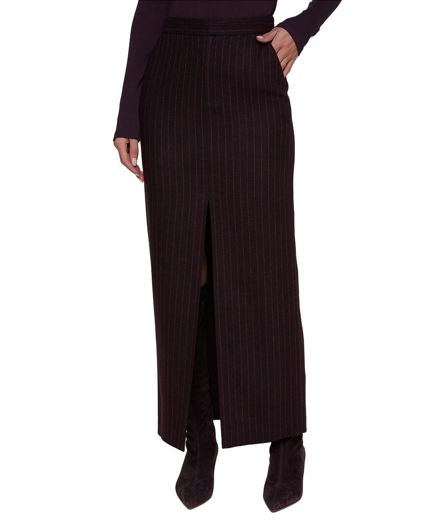 L'agence Maceline Wool-blend Maxi Skirt In Mtpi-malbec Twill Pinstripe