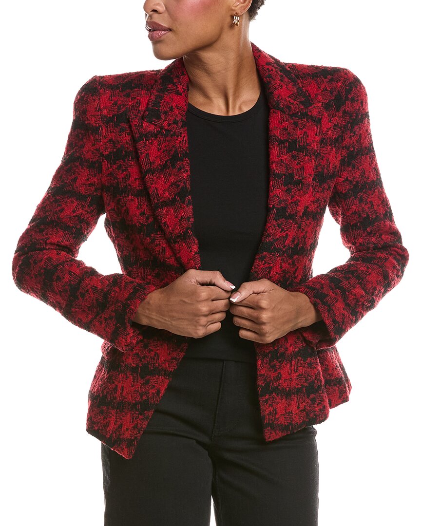 L'agence Kaisley Wool-blend Blazer In Rbhn-red Black Houndstooth