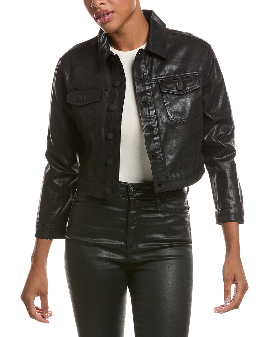 L'agence Koda Crop Jacket In Noco-noir Coated