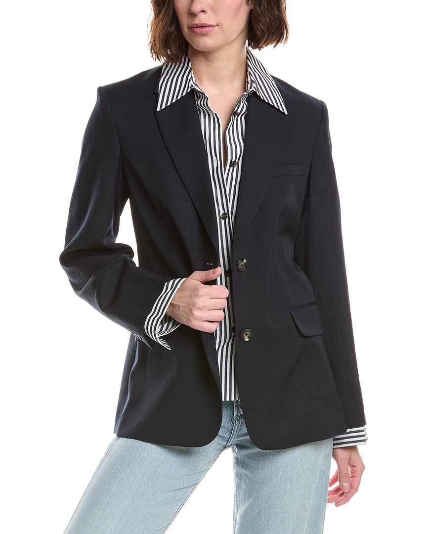 Rag & Bone Frank Mixed-media Single-breasted Wool Blazer In Black