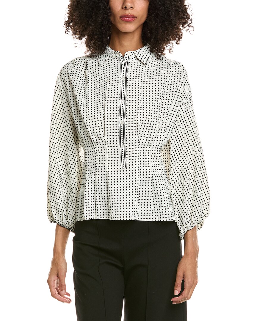 Max Studio 3/4-sleeve Pleat Front Blouse In Animal Print