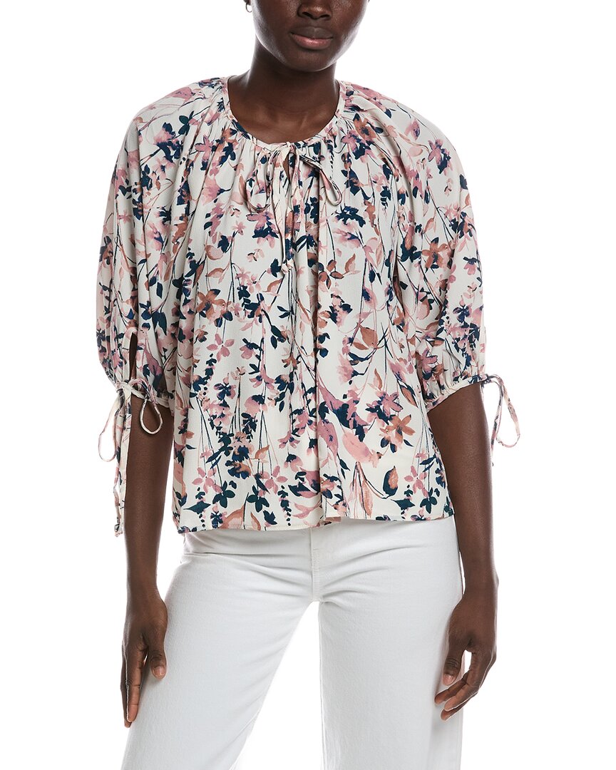 Renee C Bubble Crepe Top In Pink