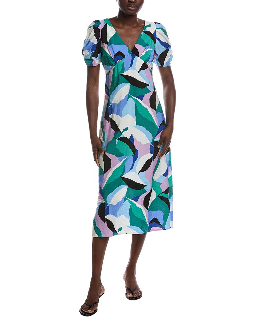 Renee C Short Sleeve Midi Dress In Multi