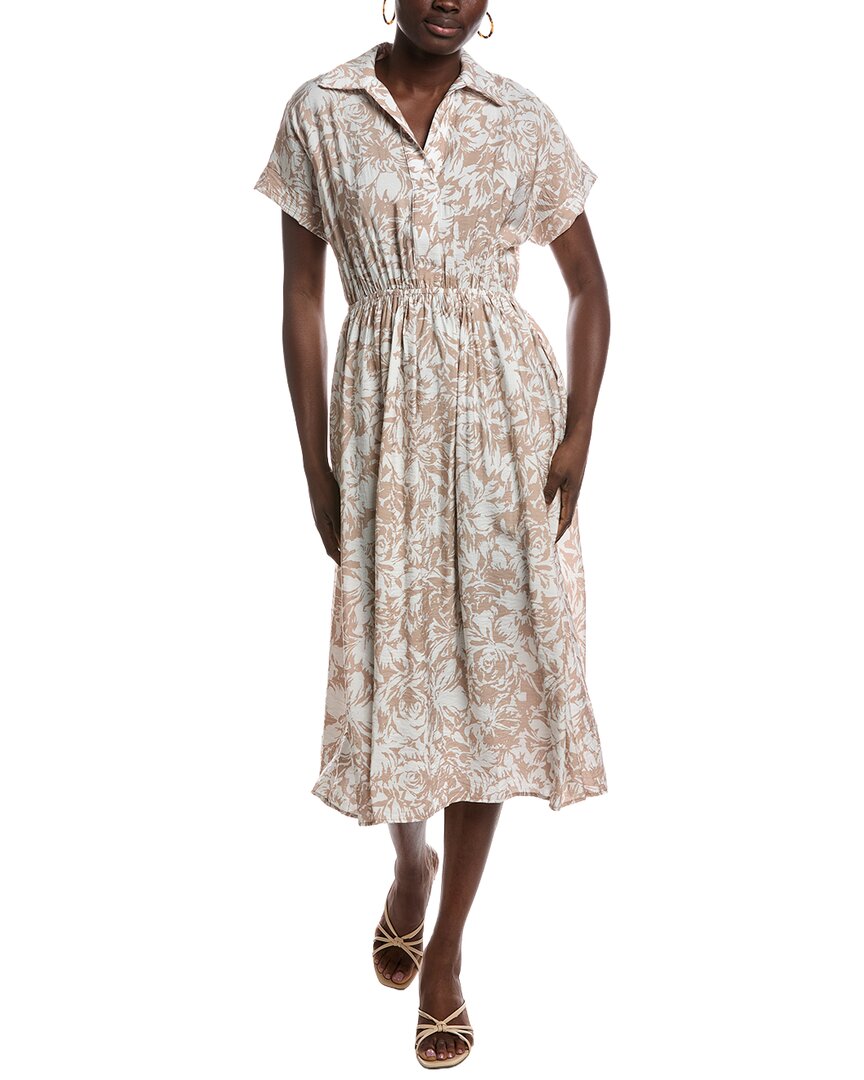 Renee C Short Sleeve Midi Dress In Multi