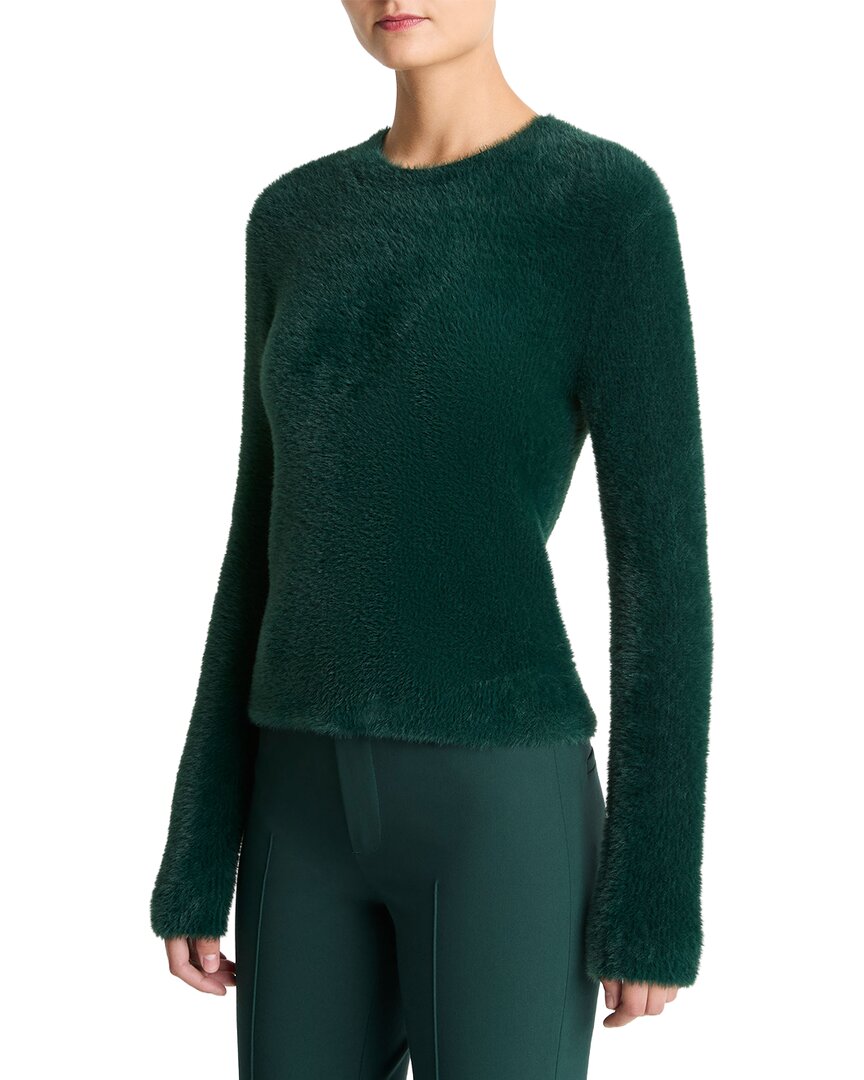 Vince Eyelash Crew Neck Sweater In Green