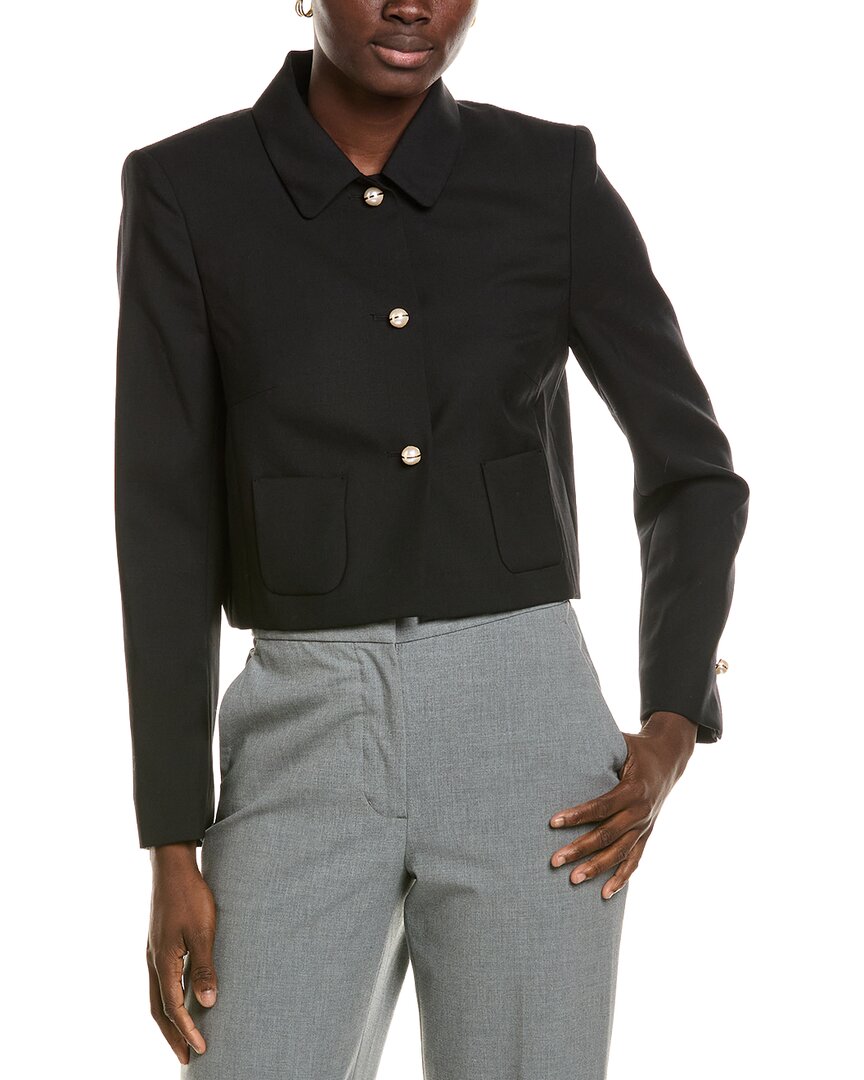 Marc Cain Wool-blend Blazer In Black