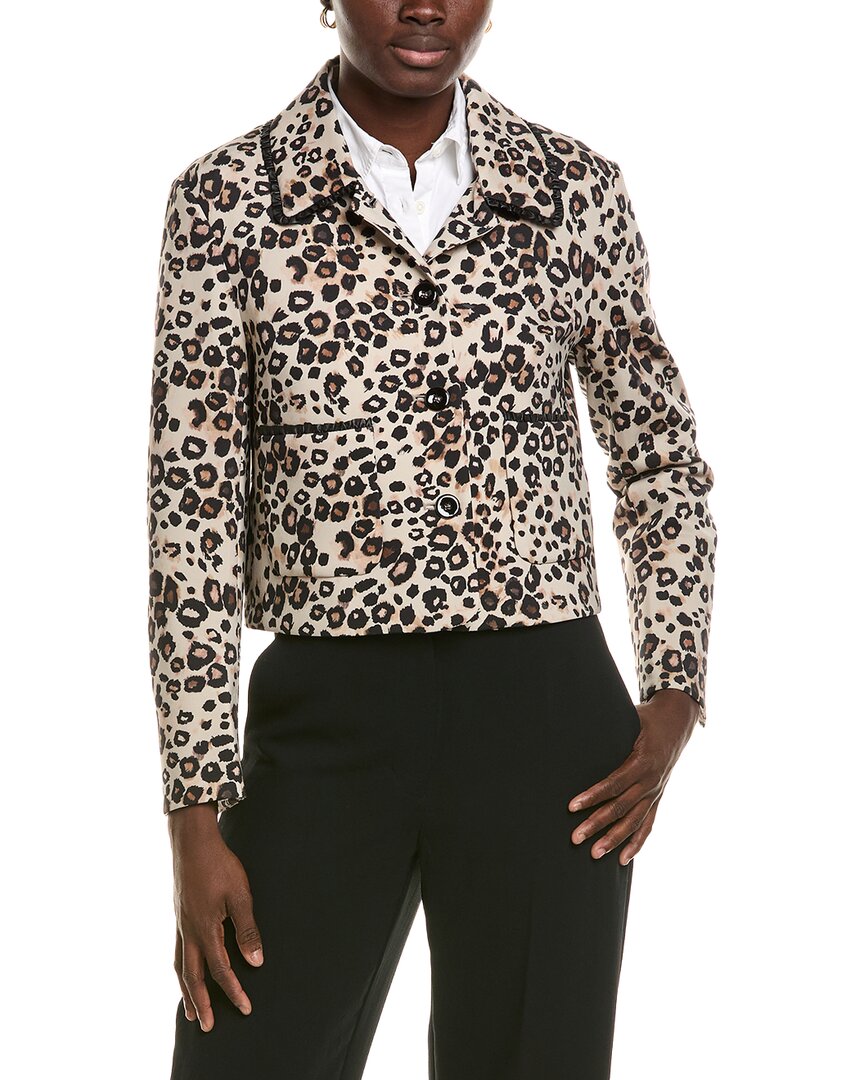Marc Cain Printed Jacket In Brown