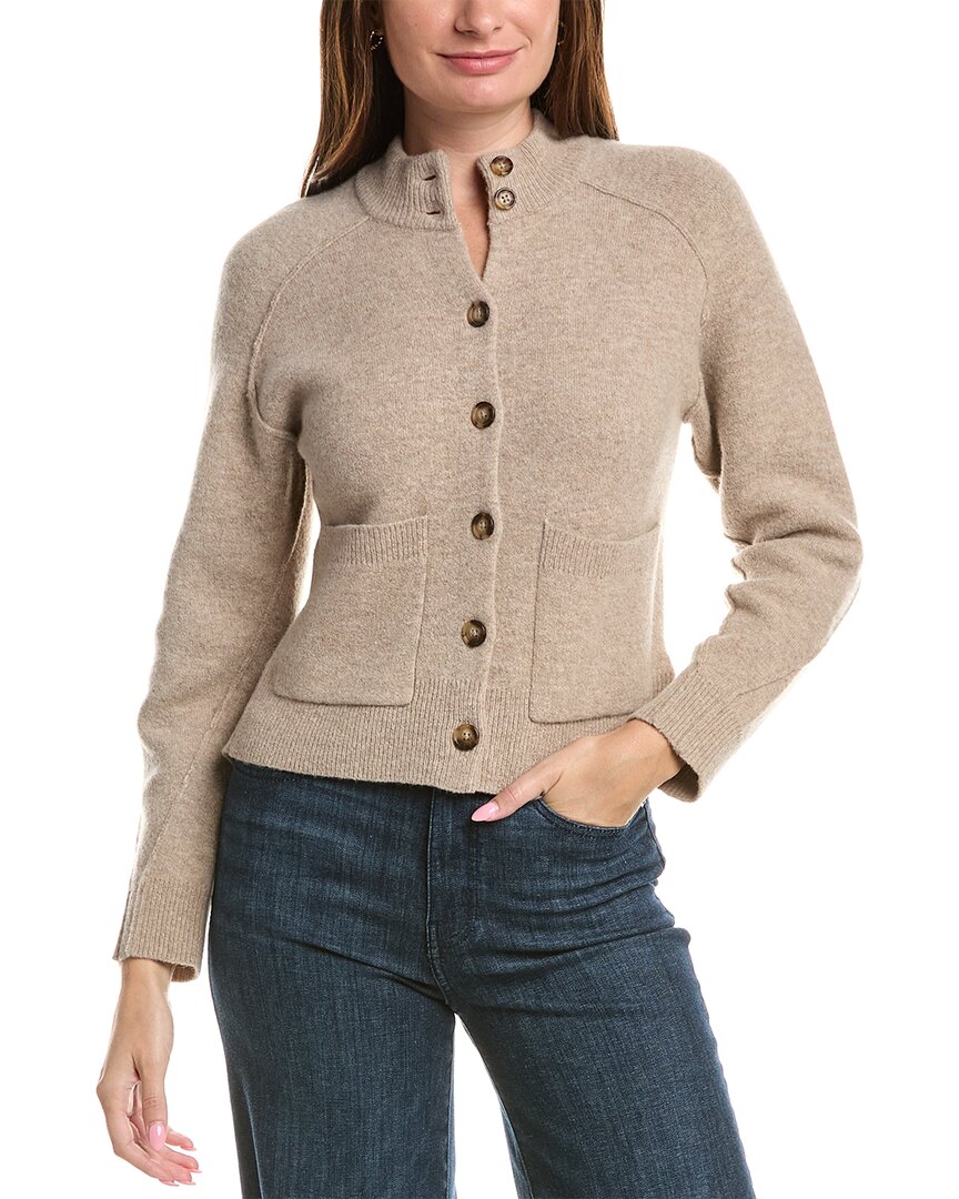 Rag & Bone Bridget Mock Neck Cardigan In Neutral