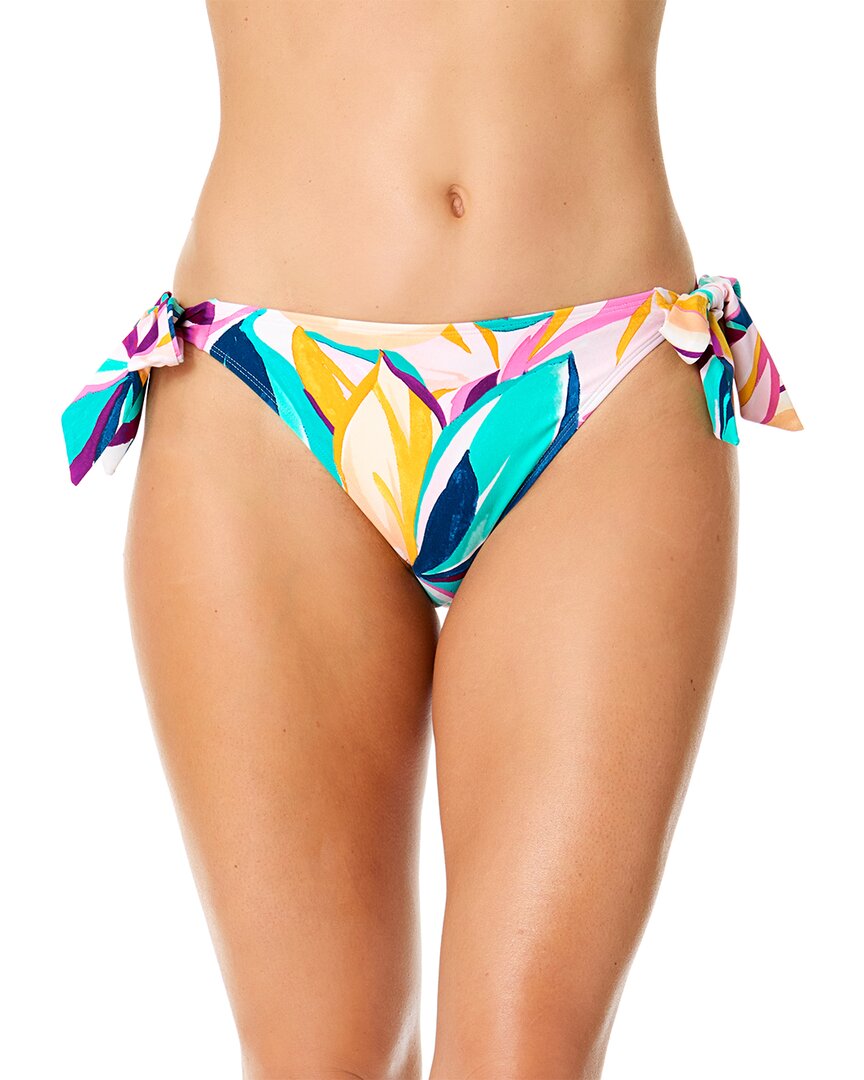 Anne Cole Metal Tab Side Tie Bottom In Multi