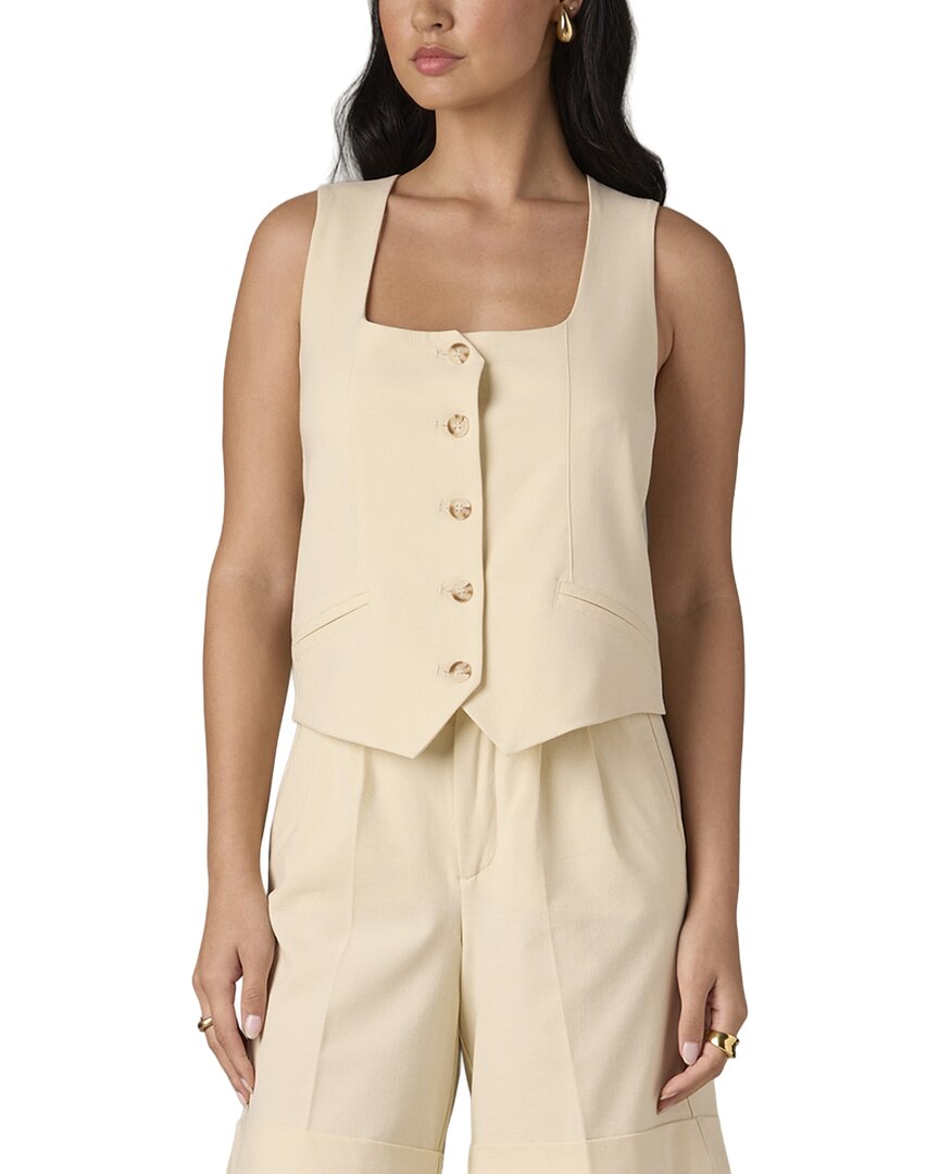 Wit & Wisdom Button Front Vest In Yellow