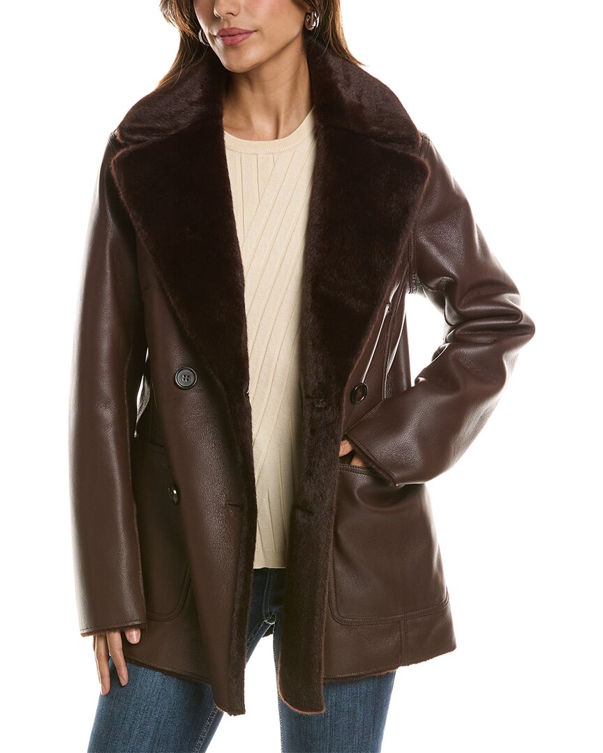 Lamarque Reversible Coat In Brown