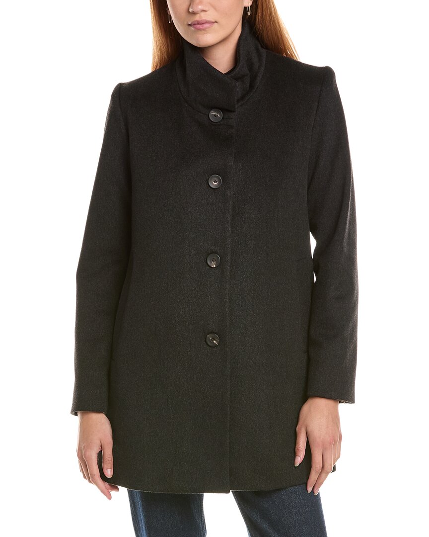Fleurette Wool Coat In Gray
