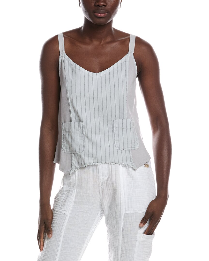 Xcvi Ludora Linen-blend Tank Top In Gray