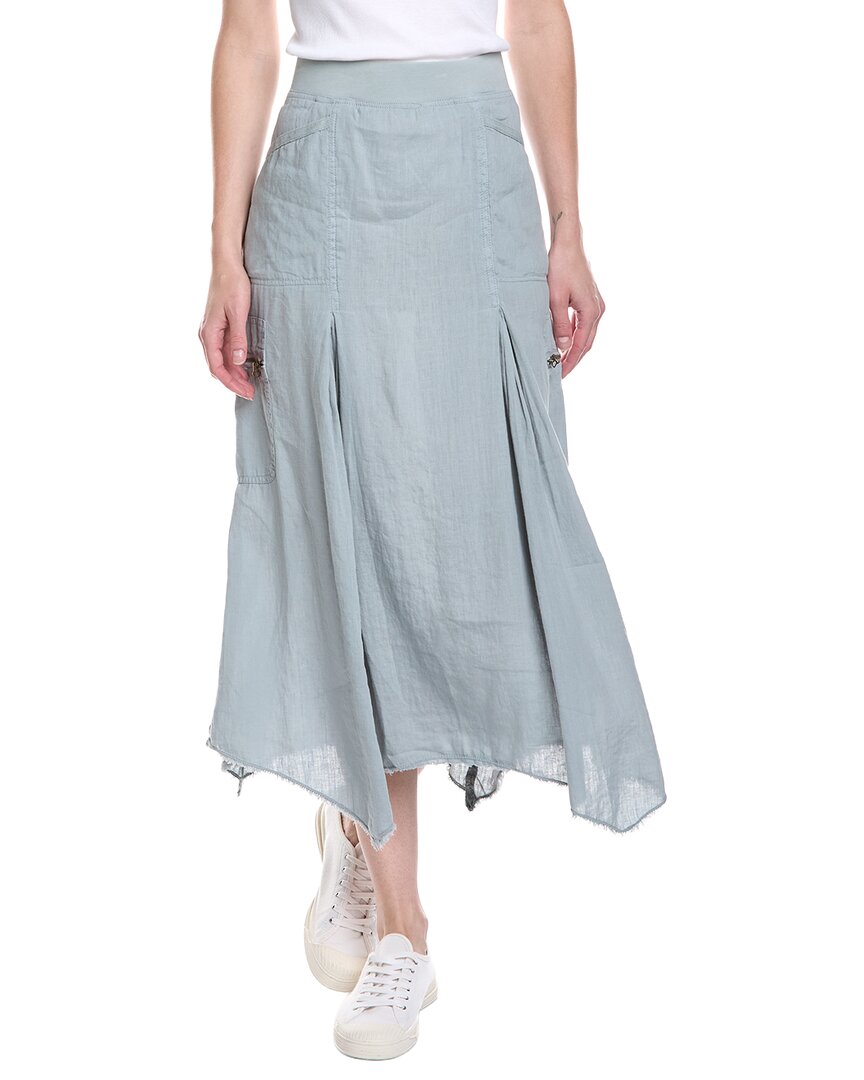 Xcvi Doak Linen-blend Midi Skirt In Gray