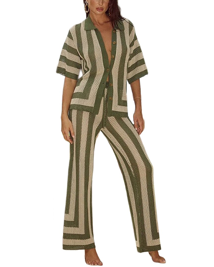 Homeyee 2pc Shirt & Pant Set In Green