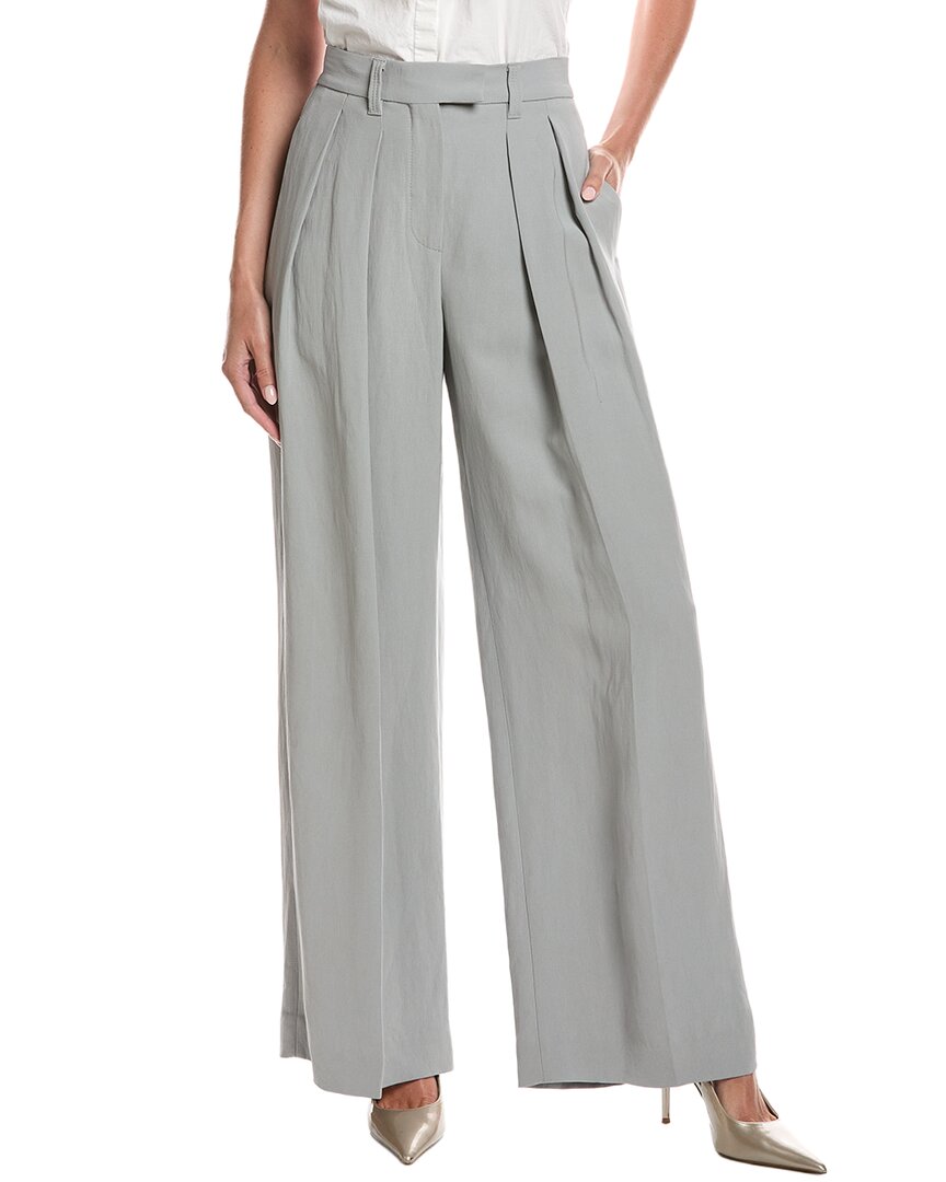 Brunello Cucinelli Linen Pant In Gray