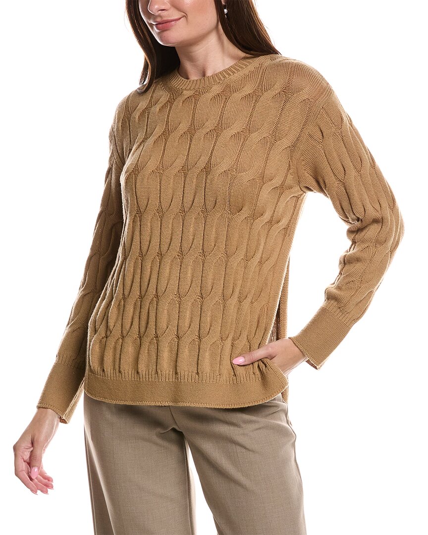 Max Mara Quid Wool Sweater In Tan