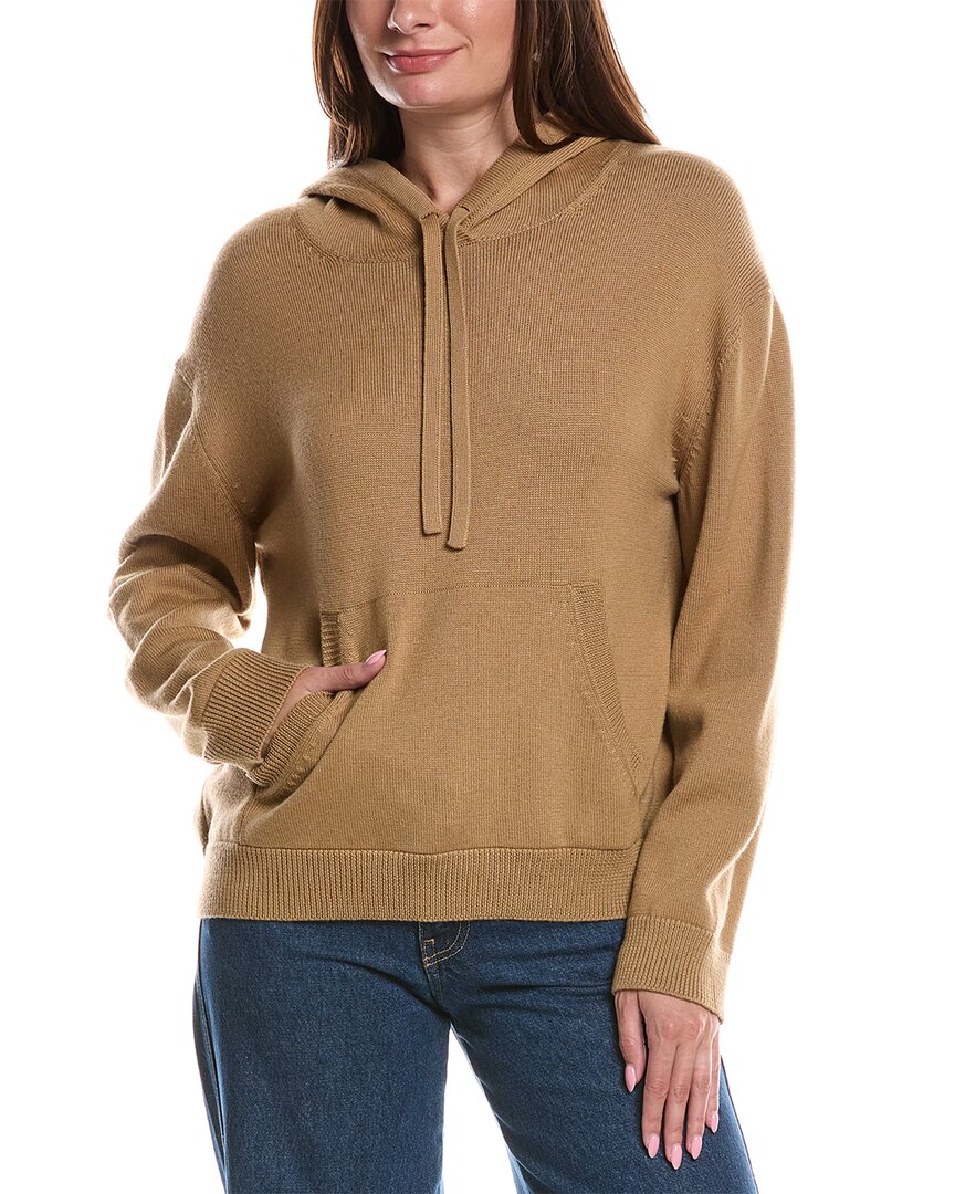 Max Mara Loria Wool Sweater Hoodie In Tan