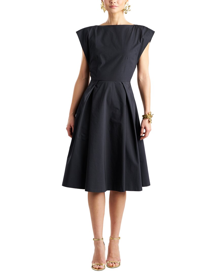 Natori Tech Taffeta Fit & Flare Dress In Black