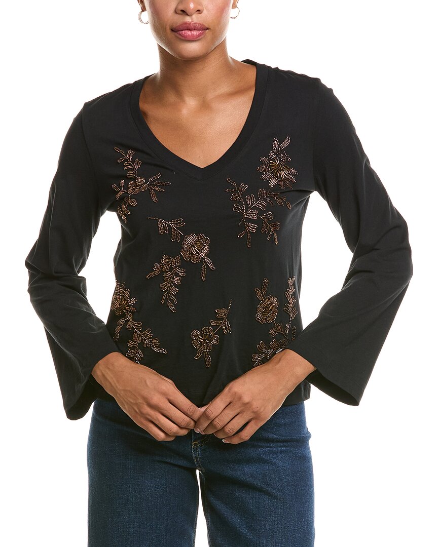 Johnny Was Petite Kimono Sleeve T-shirt In Black