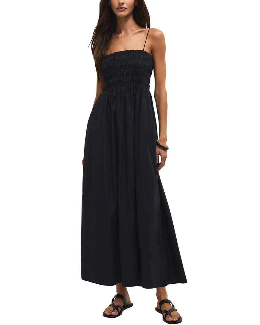 Z Supply Cornelia Poplin Midi Dress In Blue