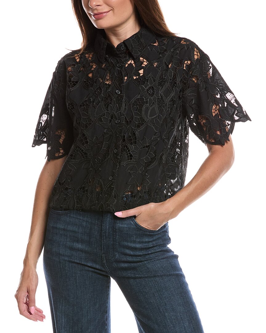 Z Supply Midnight Lace Top In Blk-black