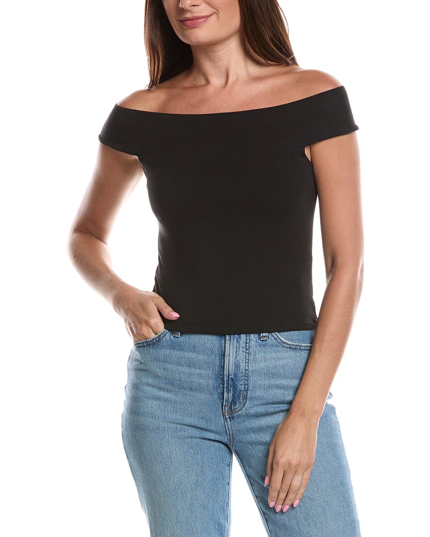 Z Supply Second Skin Off Shoulder Top In Black