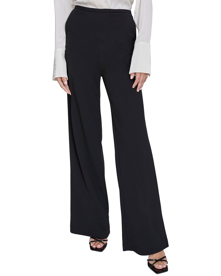Halston Wide Leg Trouser In Black