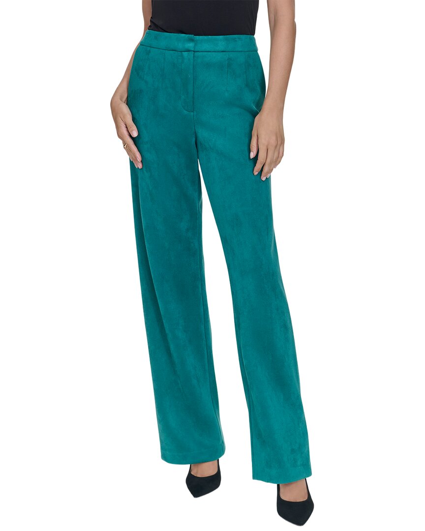 Halston Wide Leg Trouser In Green