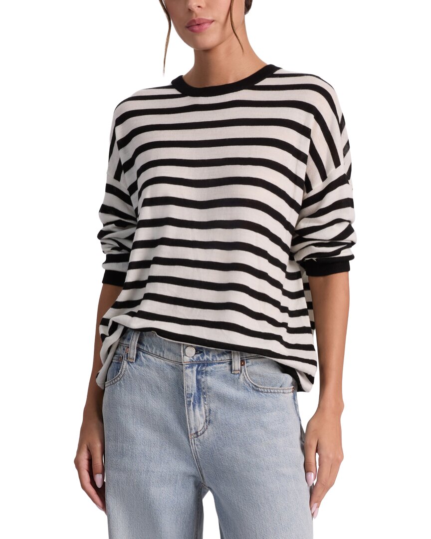 Alice And Olivia Mitchell Wool Pullover In White
