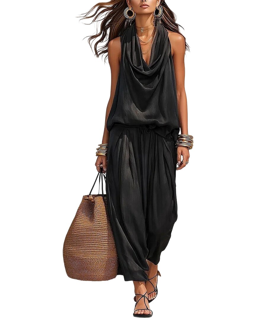 Olivia Taylor Top & Pant Set In Black